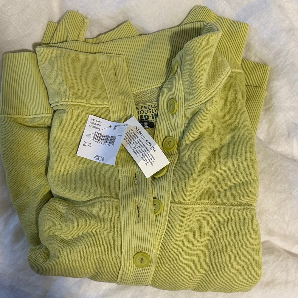 NWT Aerie big hug Henley sweatshirt fresh green XS - Picture 6 of 6